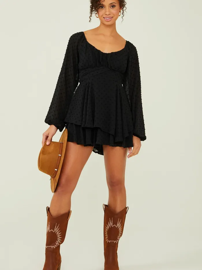 Women Altar039d State Rompers Jumpsuits Carolina Clip Dot Romper Black