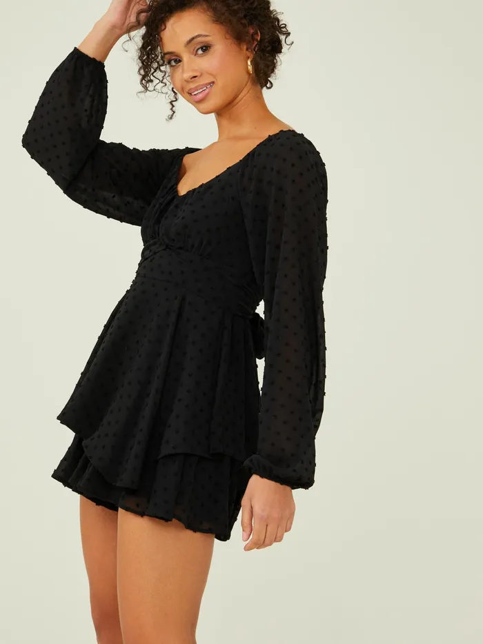 Women Altar039d State Rompers Jumpsuits Carolina Clip Dot Romper Black