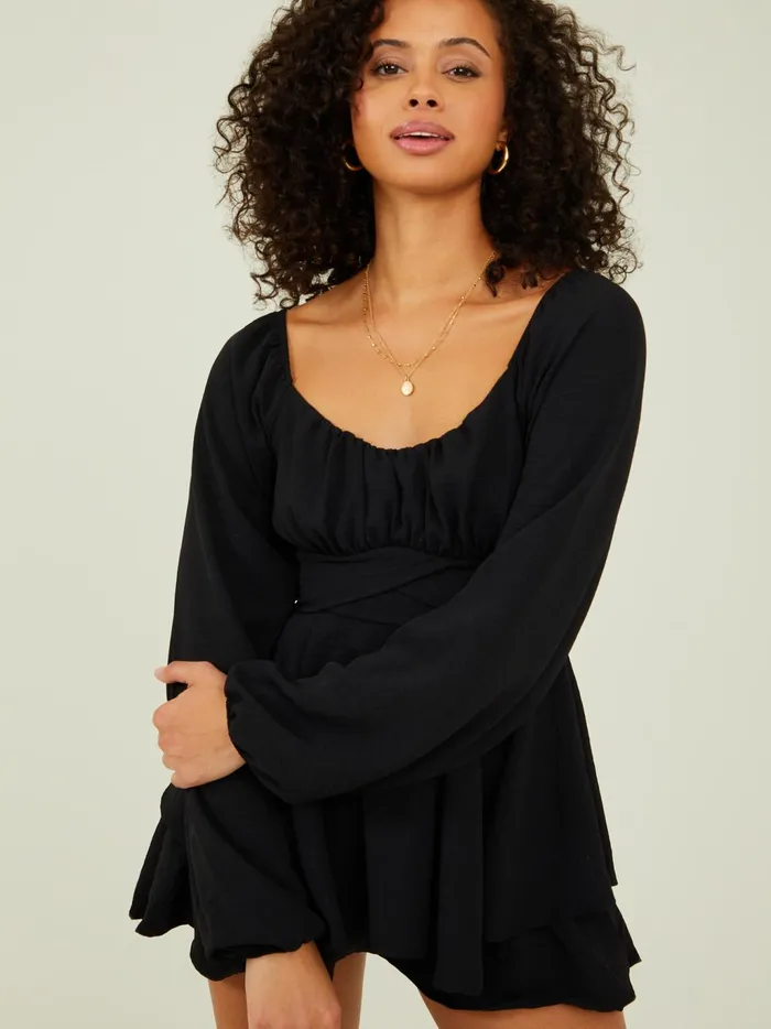 Women Altar039d State Rompers Jumpsuits Marisol Crossover Romper Black
