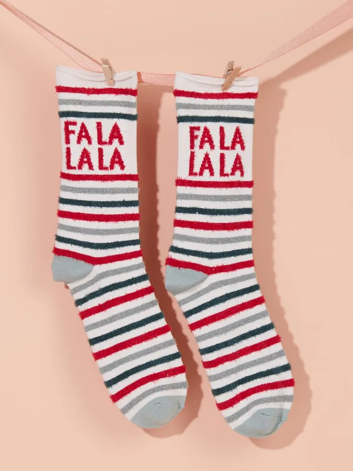 Women Altar039d State Socks Falala Striped Crew Socks Redgreen