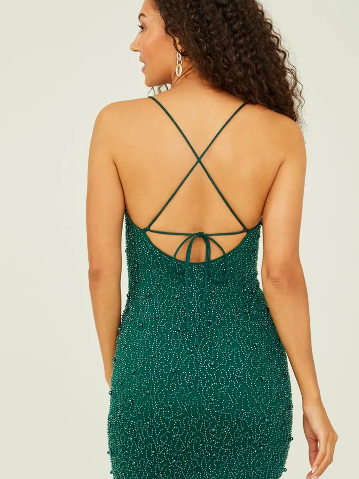 Women Altar039d State Special Occasion Zowie Beaded Mini Dress Hunter
