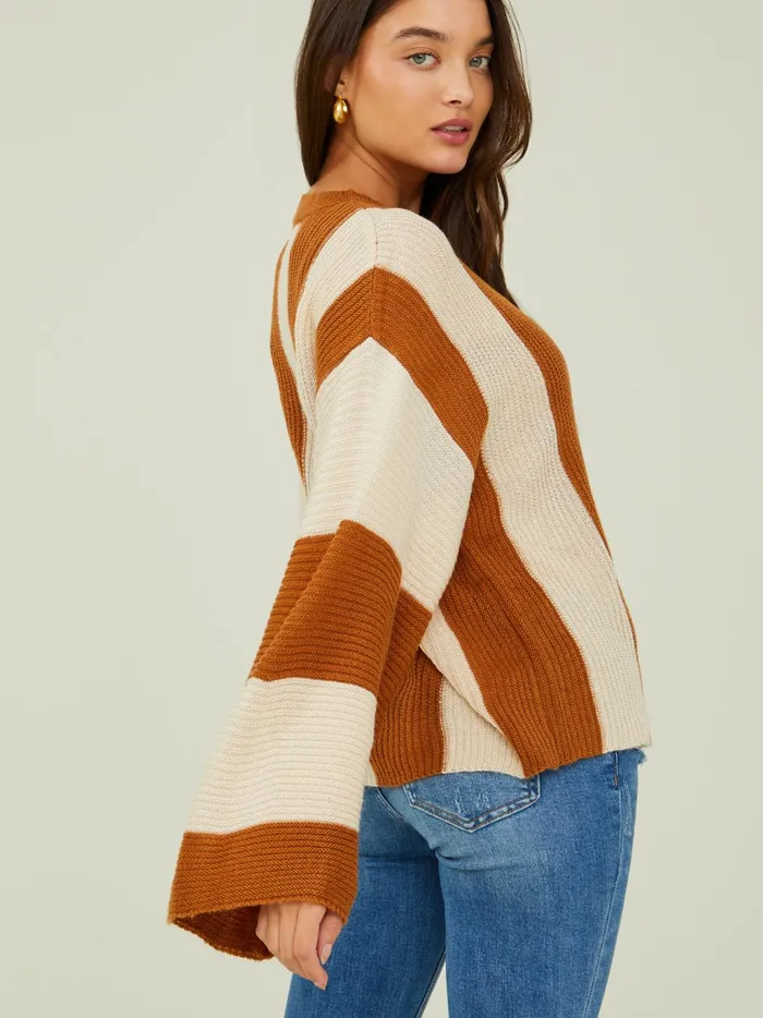 Women Altar039d State Sweaters Abbie Bell Sleeve Pullover Camel