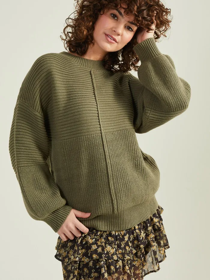Women Altar039d State Sweaters Addie Ribbed Sweater Olive