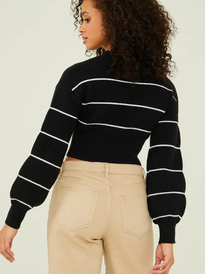 Women Altar039d State Sweaters Ashlyn Cropped Sweater Blackwhite