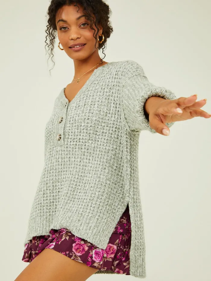 Women Altar039d State Sweaters Brielle Waffle Stitched Tunic Sage