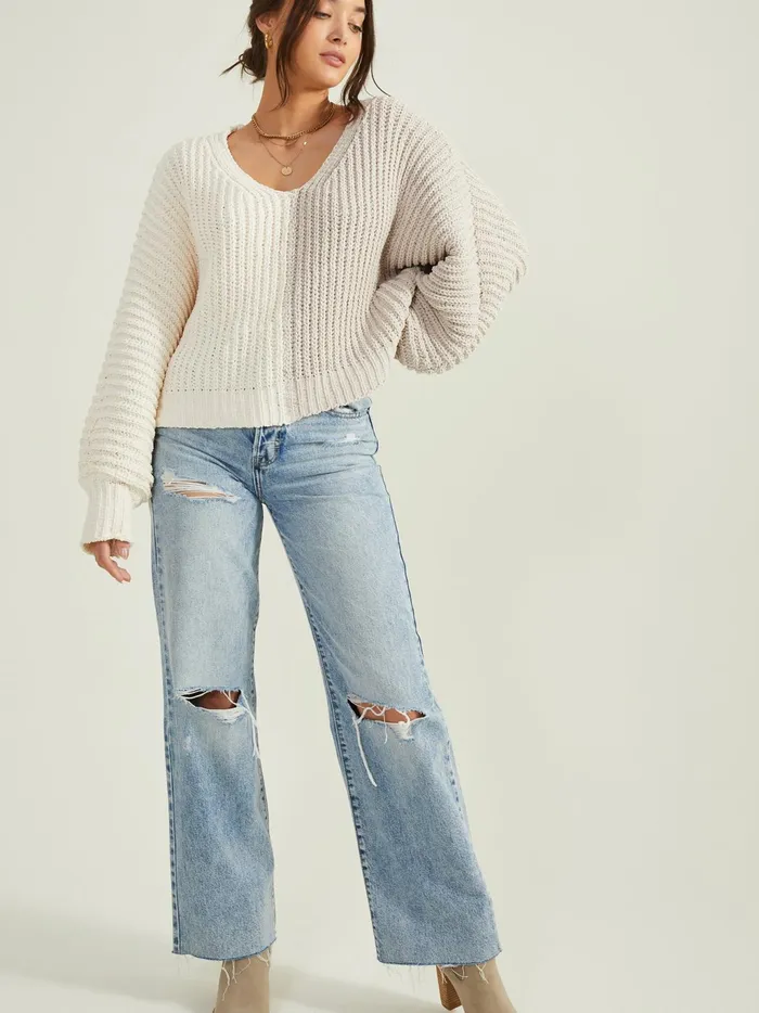 Women Altar039d State Sweaters Celeste Colorblock Sweater Ivorymocha