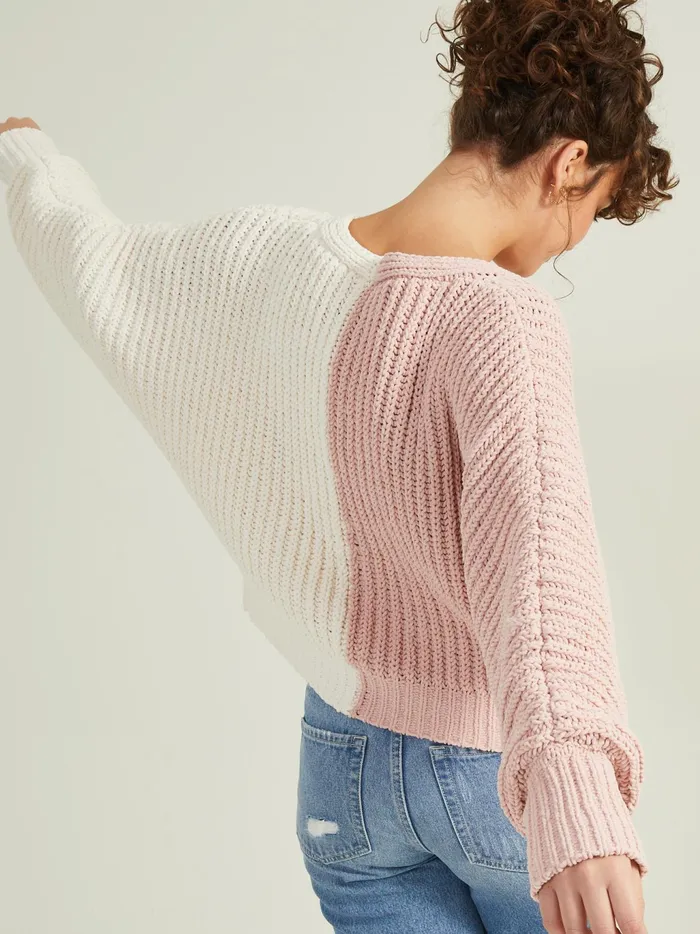 Women Altar039d State Sweaters Celeste Colorblock Sweater Mauvemulti