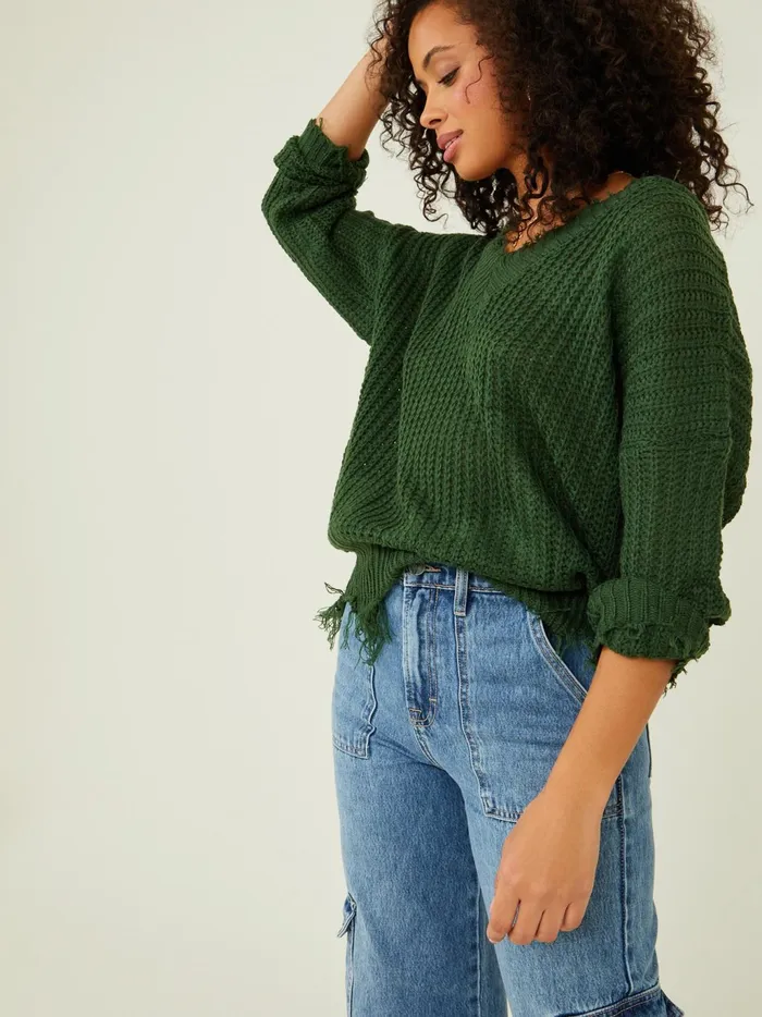 Women Altar039d State Sweaters Kaelie Distressed Sweater Hunter
