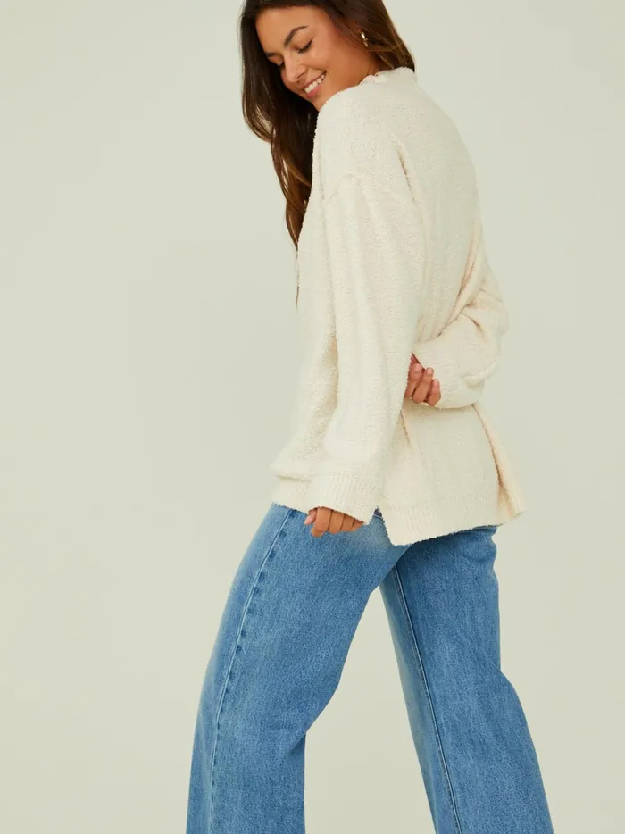 Women Altar039d State Sweaters Mae Mock Neck Tunic Sweater Cream