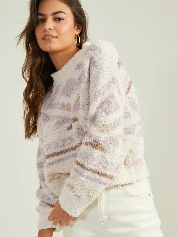 Women Altar039d State Sweaters Paris Teddy Sweater Lavendermulti