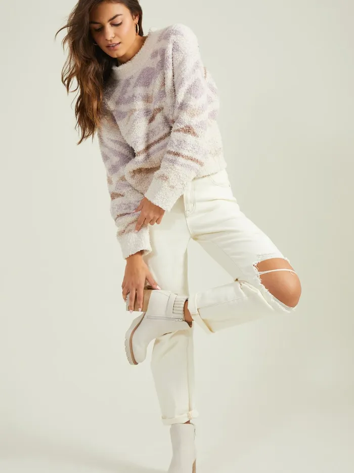 Women Altar039d State Sweaters Paris Teddy Sweater Lavendermulti