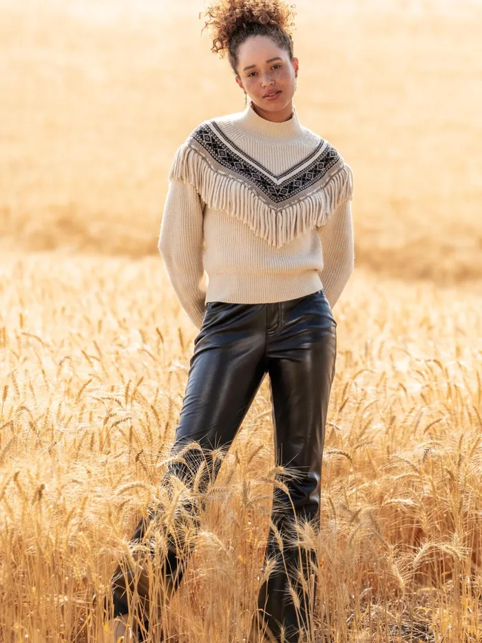 Women Altar039d State Sweaters Reese Fringe Sweater Stone