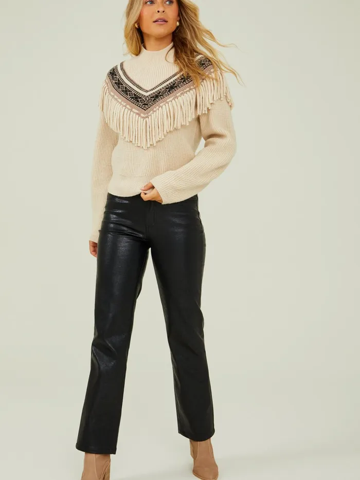 Women Altar039d State Sweaters Reese Fringe Sweater Stone