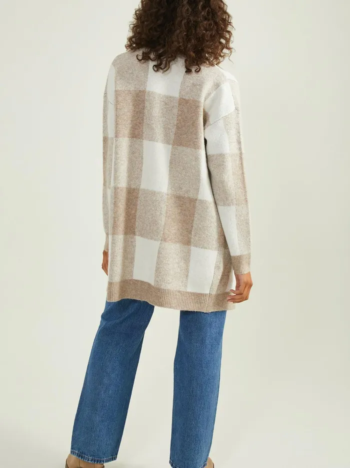Women Altar039d State Sweaters Wrenly Plaid Midi Cardigan Beigecream