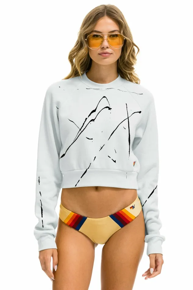 Women ARTIST COLLECTION CROPPED CREW SWEATSHIRT 8211 WHITE BLACK Aviator Nation UnisexCrewSweatshirt Women ARTIST COLLECTION CROPPED CREW SWEATSHIRT 8211 WHITE BLACK Aviator Nation UnisexCrewSweatshirt