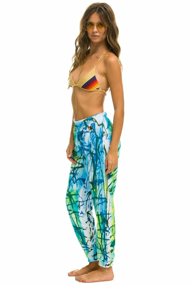 Women ARTIST COLLECTION SWEATPANTS 8211 BLUE GREEN Aviator Nation Sweatpants Women ARTIST COLLECTION SWEATPANTS 8211 BLUE GREEN Aviator Nation Sweatpants