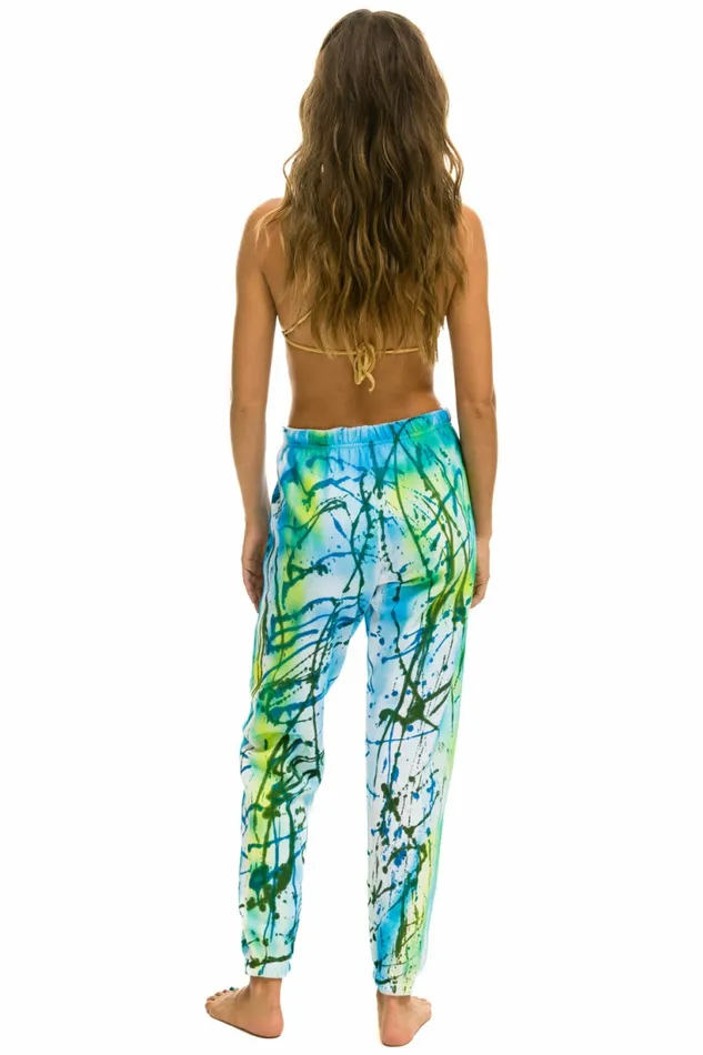 Women ARTIST COLLECTION SWEATPANTS 8211 BLUE GREEN Aviator Nation Sweatpants Women ARTIST COLLECTION SWEATPANTS 8211 BLUE GREEN Aviator Nation Sweatpants