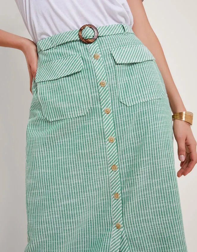 Women Athena Stripe Skirt Green Monsoon Casualwear