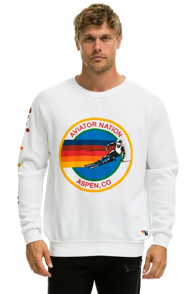 Women AVIATOR NATION ASPEN SWEATSHIRT 8211 WHITE Aviator Nation UnisexCrewSweatshirt Women AVIATOR NATION ASPEN SWEATSHIRT 8211 WHITE Aviator Nation UnisexCrewSweatshirt