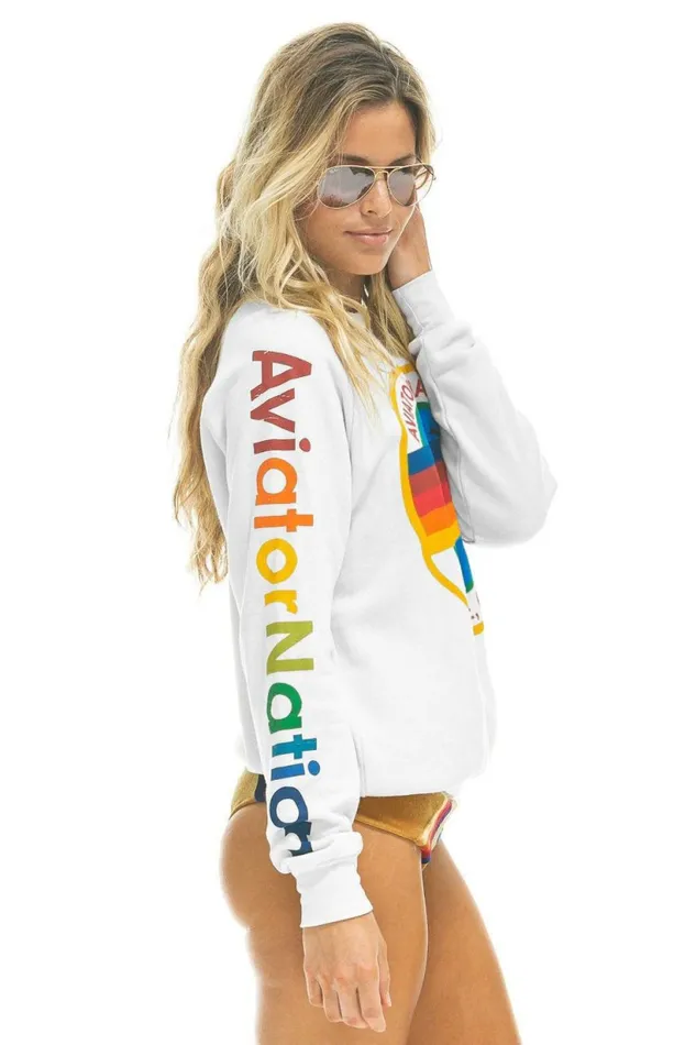 Women AVIATOR NATION ASPEN SWEATSHIRT 8211 WHITE Aviator Nation UnisexCrewSweatshirt Women AVIATOR NATION ASPEN SWEATSHIRT 8211 WHITE Aviator Nation UnisexCrewSweatshirt