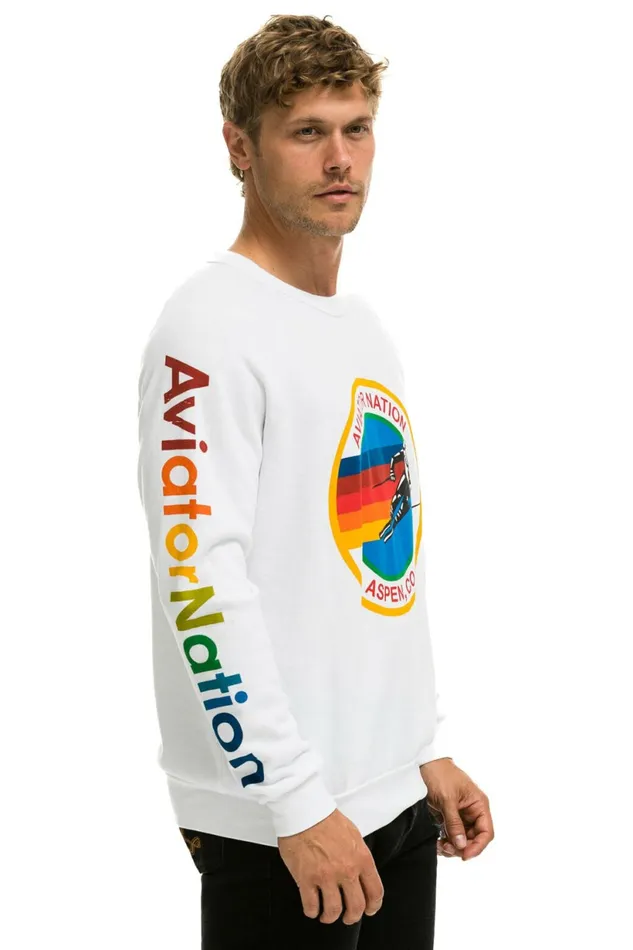 Women AVIATOR NATION ASPEN SWEATSHIRT 8211 WHITE Aviator Nation UnisexCrewSweatshirt Women AVIATOR NATION ASPEN SWEATSHIRT 8211 WHITE Aviator Nation UnisexCrewSweatshirt