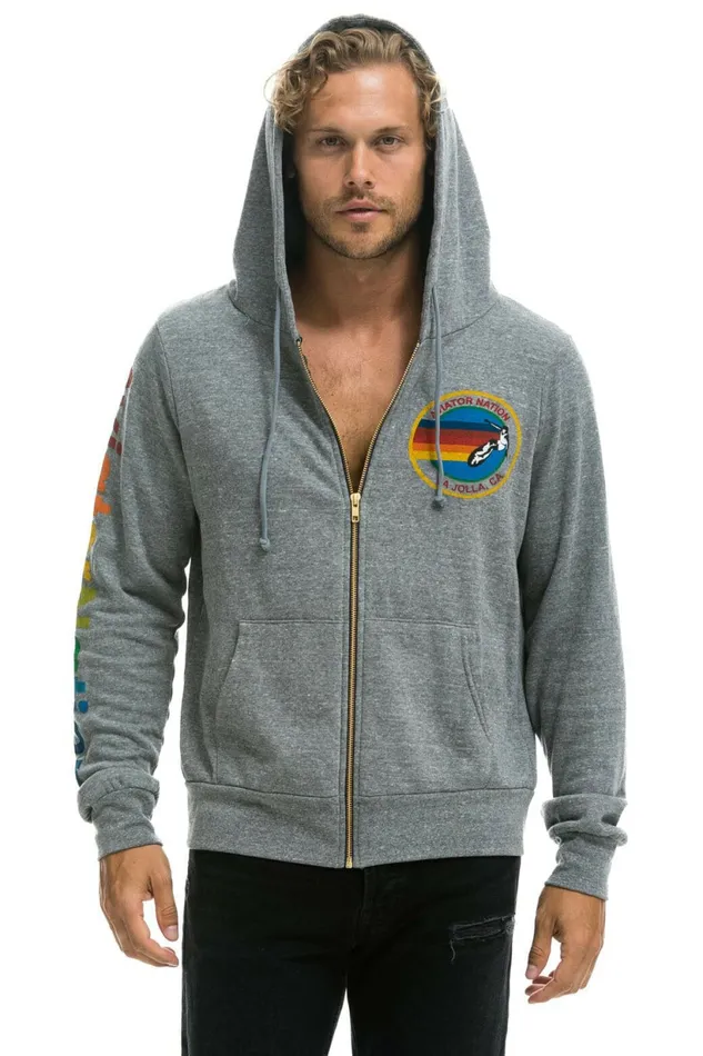 Women AVIATOR NATION LA JOLLA ZIP HOODIE 8211 HEATHER GREY Aviator Nation Hoodies Women AVIATOR NATION LA JOLLA ZIP HOODIE 8211 HEATHER GREY Aviator Nation Hoodies