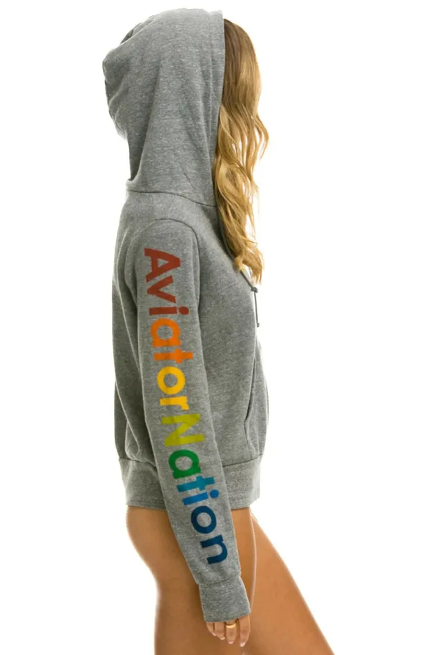 Women AVIATOR NATION MALIBU ZIP HOODIE 8211 HEATHER GREY Aviator Nation Hoodies Women AVIATOR NATION MALIBU ZIP HOODIE 8211 HEATHER GREY Aviator Nation Hoodies