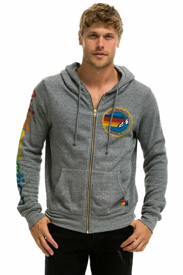 Women AVIATOR NATION MIAMI HOODIE 8211 HEATHER GREY Aviator Nation Hoodies Women AVIATOR NATION MIAMI HOODIE 8211 HEATHER GREY Aviator Nation Hoodies