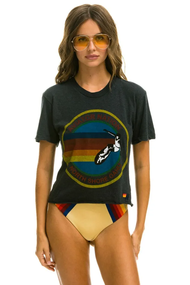 Women AVIATOR NATION NORTH SHORE BOYFRIEND TEE 8211 CHARCOAL Aviator Nation BoyfriendTees Women AVIATOR NATION NORTH SHORE BOYFRIEND TEE 8211 CHARCOAL Aviator Nation BoyfriendTees