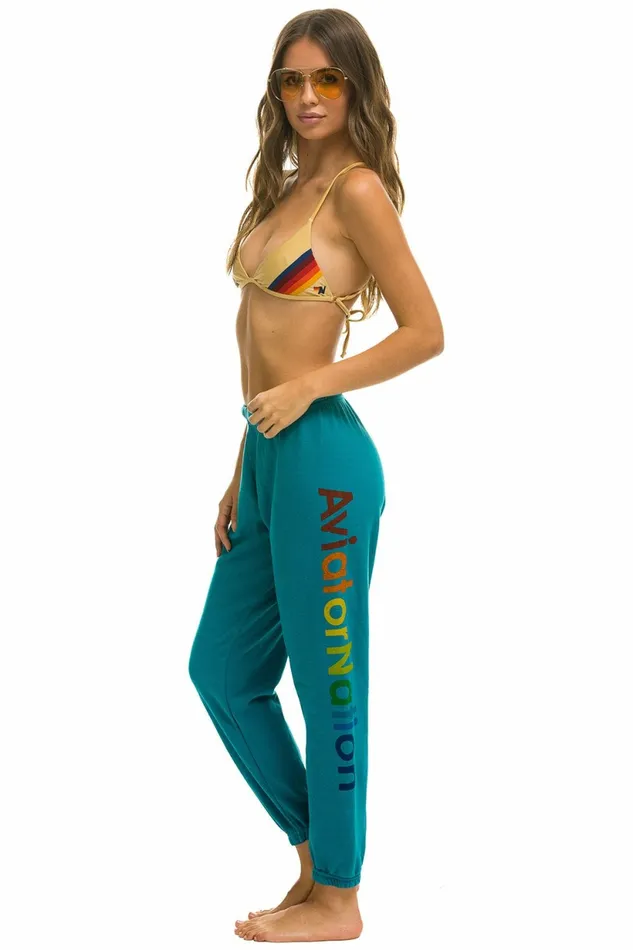 Women AVIATOR NATION NORTH SHORE SWEATPANTS 8211 TEAL Aviator Nation Sweatpants Women AVIATOR NATION NORTH SHORE SWEATPANTS 8211 TEAL Aviator Nation Sweatpants