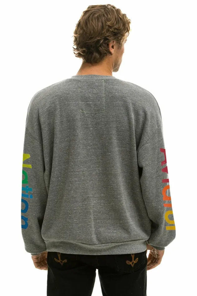 Women AVIATOR NATION RELAXED CREW SWEATSHIRT 8211 HEATHER GREY Aviator Nation UnisexCrewSweatshirt Women AVIATOR NATION RELAXED CREW SWEATSHIRT 8211 HEATHER GREY Aviator Nation UnisexCrewSweatshirt
