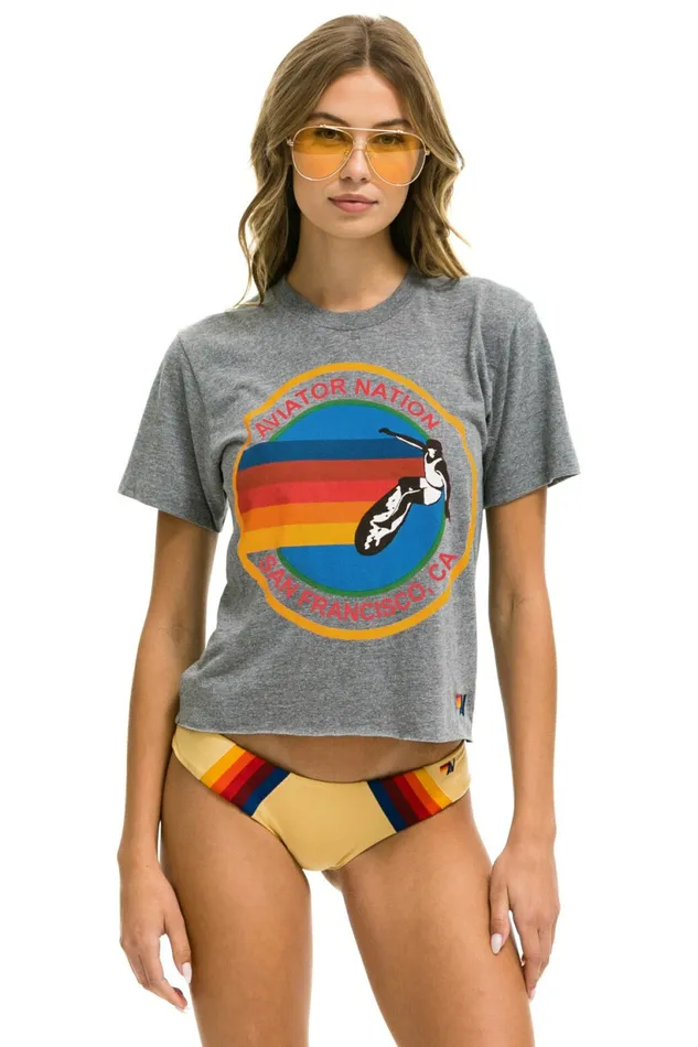 Women AVIATOR NATION SAN FRANCISCO BOYFRIEND TEE 8211 HEATHER GREY Aviator Nation BoyfriendTees Women AVIATOR NATION SAN FRANCISCO BOYFRIEND TEE 8211 HEATHER GREY Aviator Nation BoyfriendTees