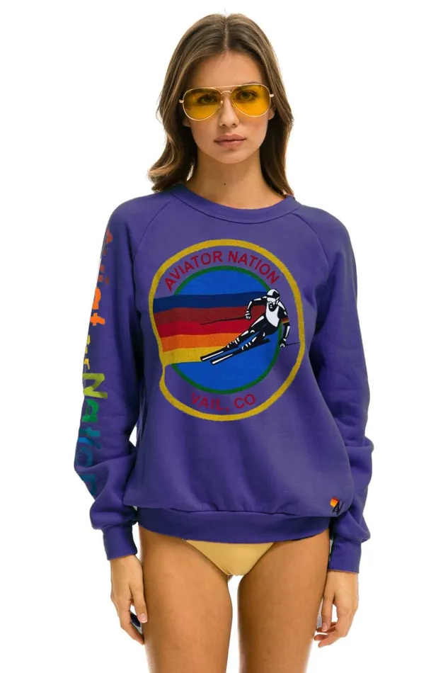 Women AVIATOR NATION VAIL CREW SWEATSHIRT 8211 PURPLE Aviator Nation UnisexCrewSweatshirt Women AVIATOR NATION VAIL CREW SWEATSHIRT 8211 PURPLE Aviator Nation UnisexCrewSweatshirt
