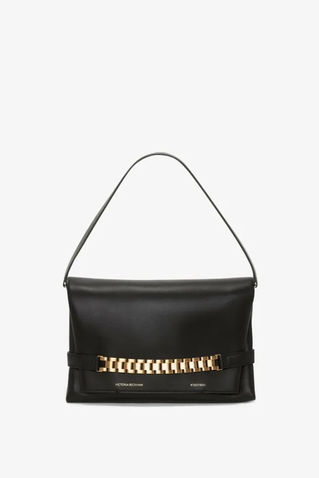 Women Bags Victoria Beckham Chain Pouch With Strap In Black Leather