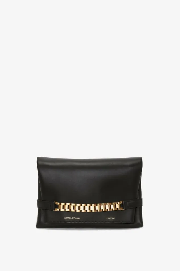 Women Bags Victoria Beckham Chain Pouch With Strap In Black Leather