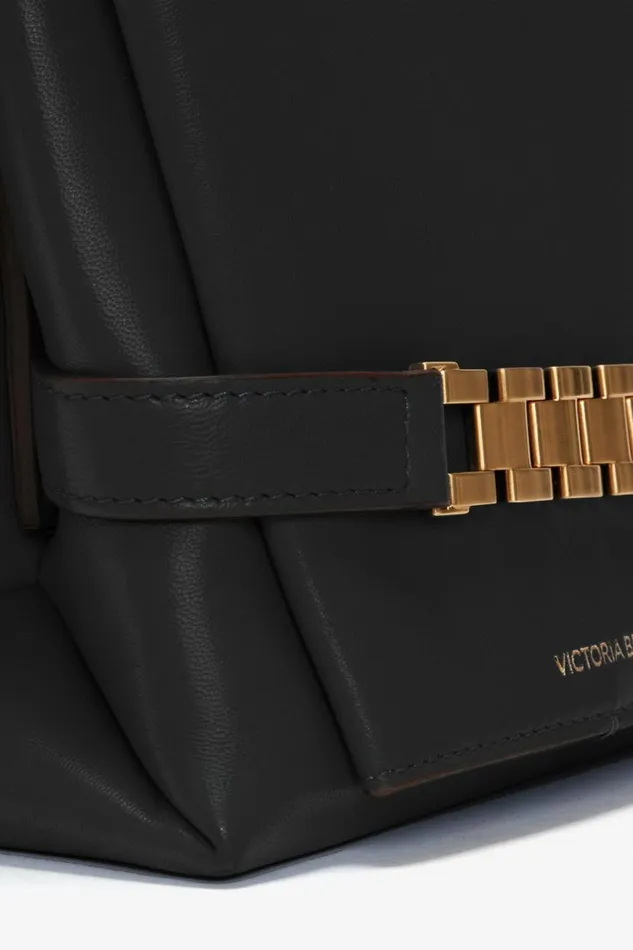 Women Bags Victoria Beckham Chain Pouch With Strap In Black Leather