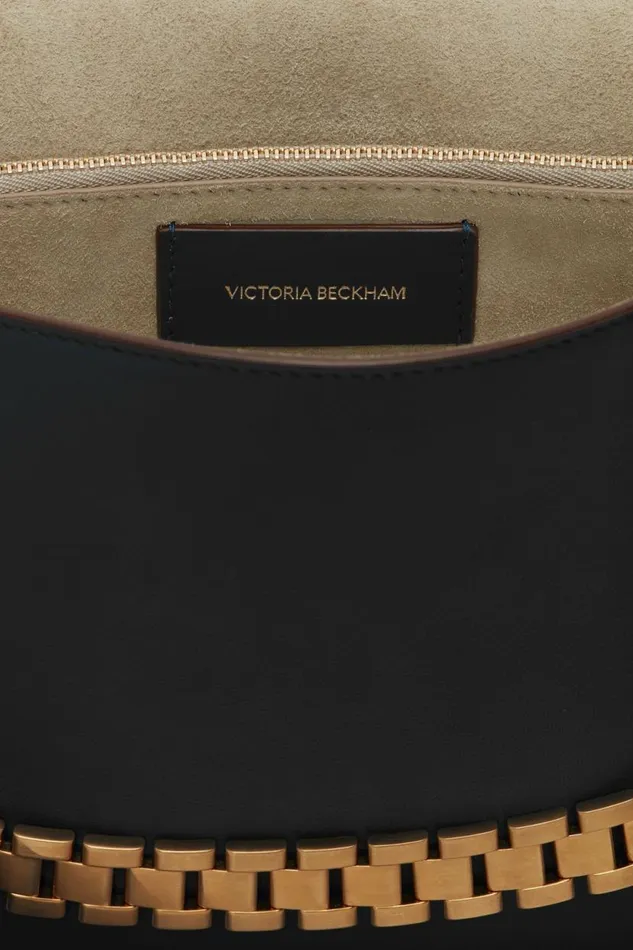 Women Bags Victoria Beckham Chain Pouch With Strap In Black Leather