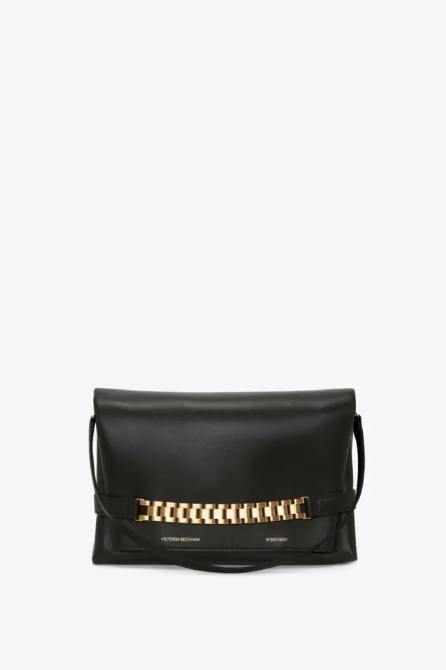 Women Bags Victoria Beckham Chain Pouch With Strap In Black Leather