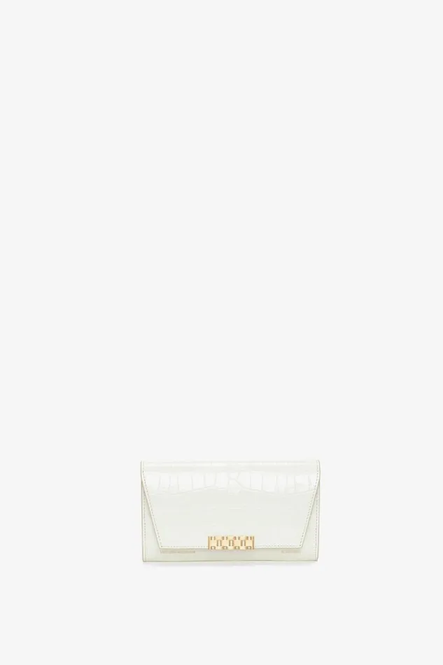 Women Bags Victoria Beckham Wallet On Chain In Ivory CrocEffect Leather