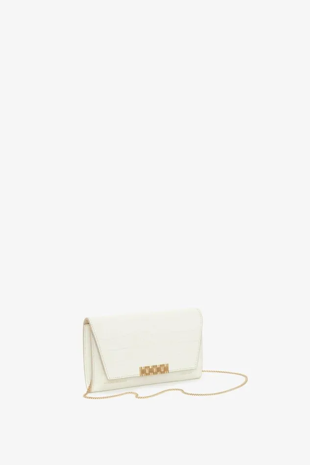 Women Bags Victoria Beckham Wallet On Chain In Ivory CrocEffect Leather