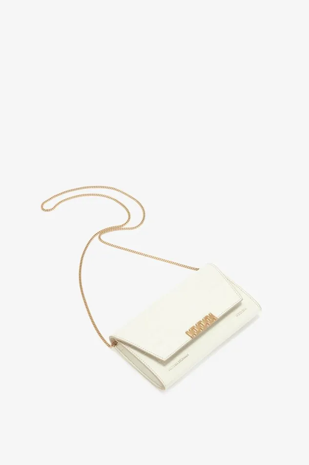 Women Bags Victoria Beckham Wallet On Chain In Ivory CrocEffect Leather