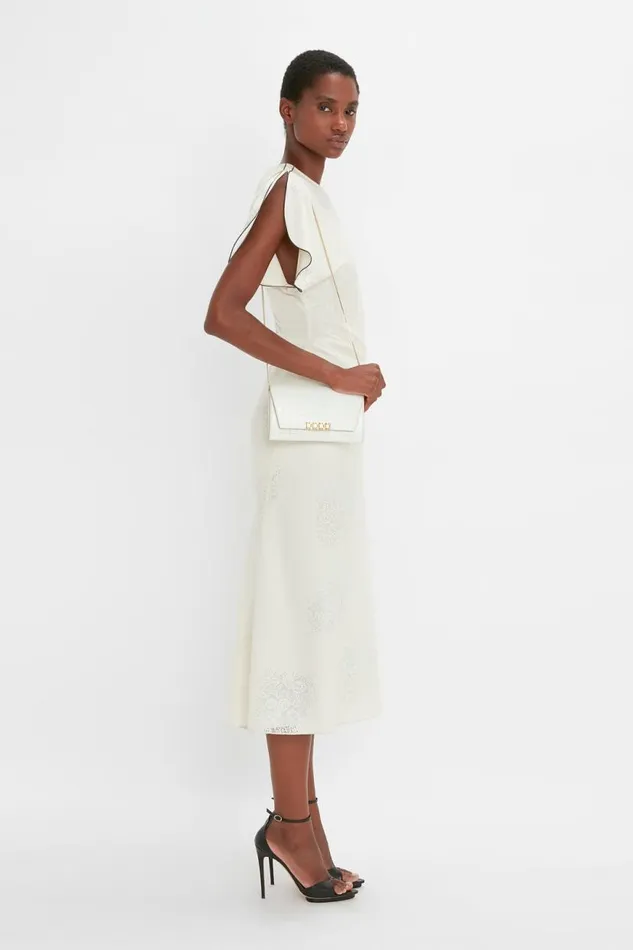 Women Bags Victoria Beckham Wallet On Chain In Ivory CrocEffect Leather