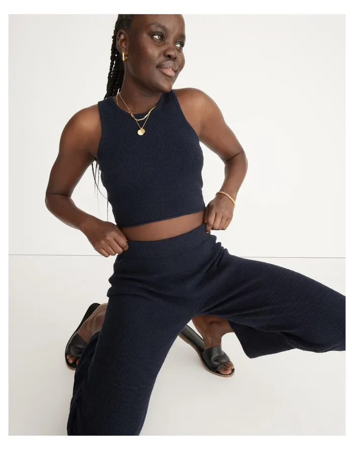 Women Birchmoor Sweater Tank Heather Midnight Madewell Sweaters