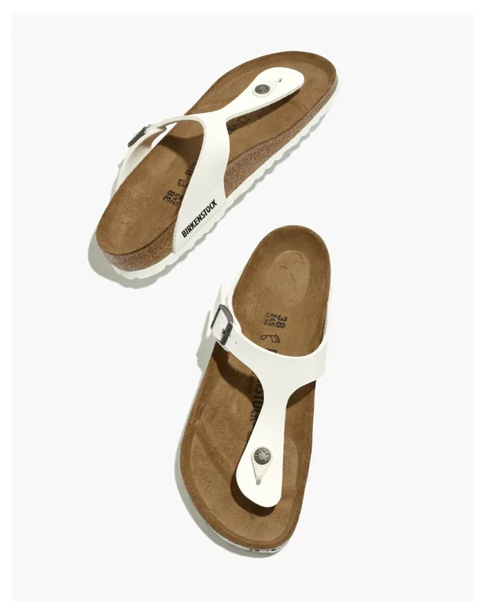 Women Birkenstock Gizeh Sandals In Birko Flor White Madewell Sandals