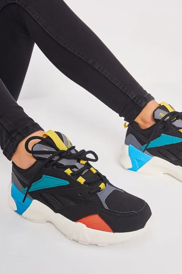 Women Black Aztrek Double Pop Mix Trainers Reebok Brentiny Paris Sneakers