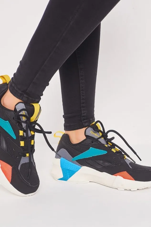 Women Black Aztrek Double Pop Mix Trainers Reebok Brentiny Paris Sneakers