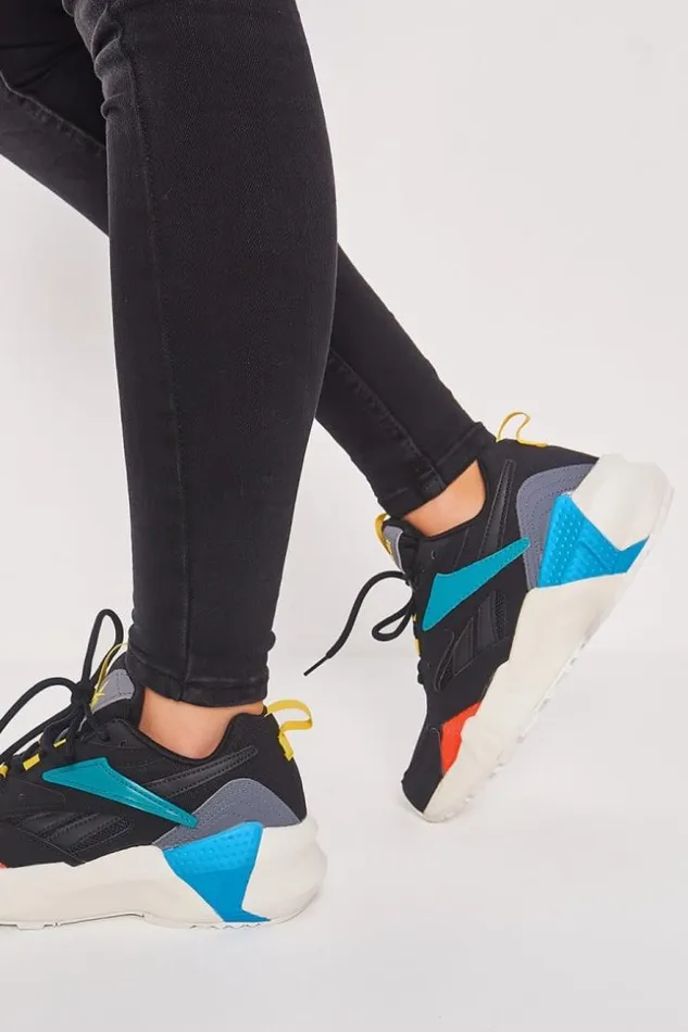 Women Black Aztrek Double Pop Mix Trainers Reebok Brentiny Paris Sneakers