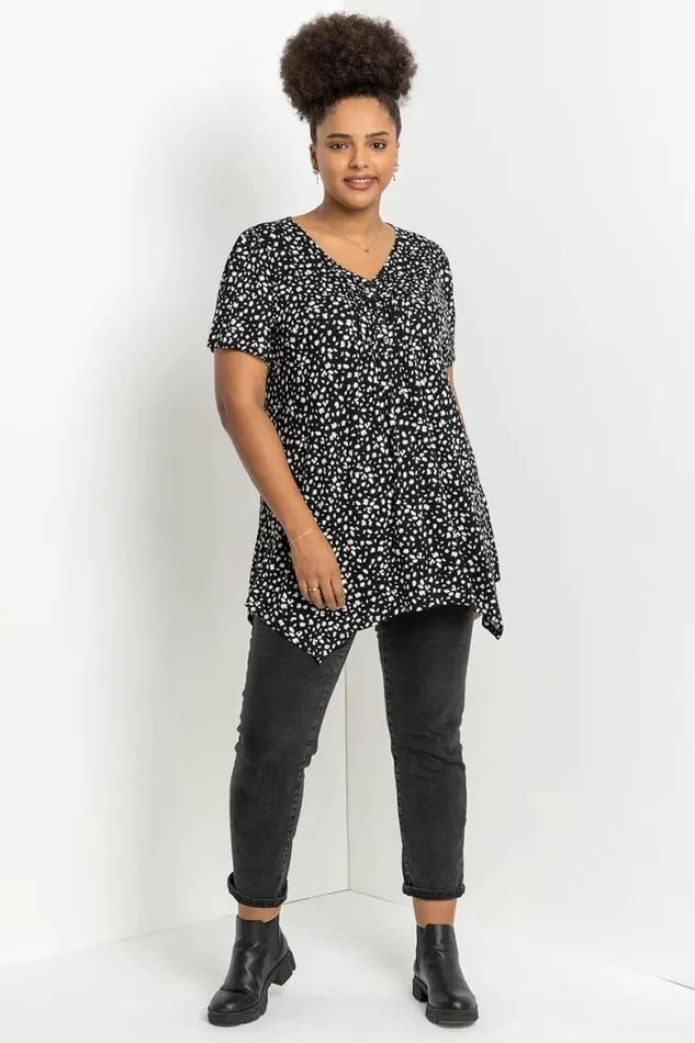 Women Black Curve High Waisted Mom Jeans Roman Trousers