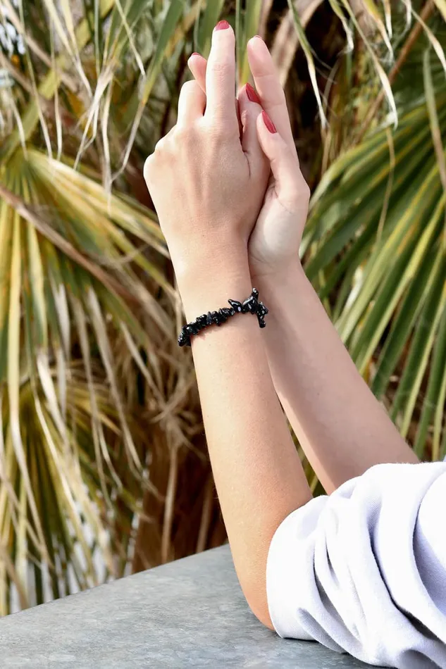 Women Black Snow Flake Bracelet Roman Jewellery