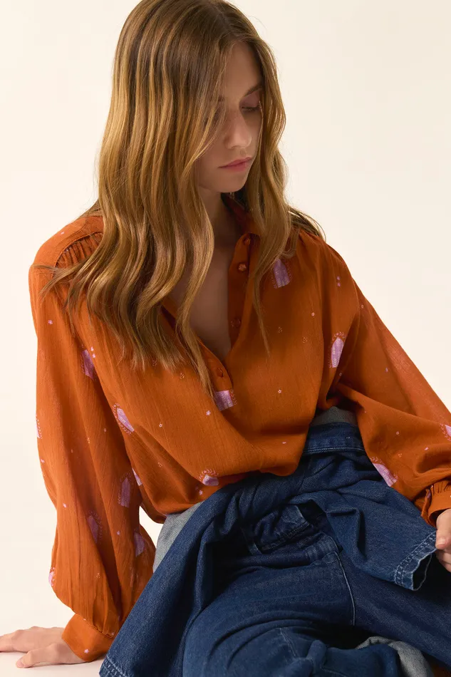 Women Blouse Ema Isba Blouse Coton Multicolore Des Petits Hauts Blouses Shirts and Tops